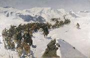 Franz Roubaud Count Argutinsky crossing the Caucasian range France oil painting artist